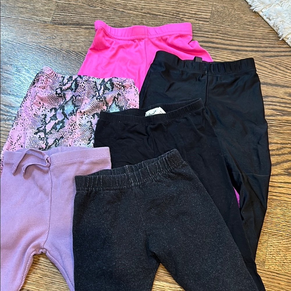 Assortment of Toddler Girls Leggings (6 in TOTAL), 12-18 Months, 18 Mo, 2T